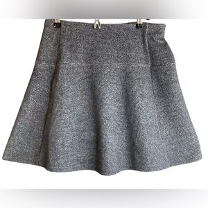 LOFT Skirt SM Cotton/Polyester Tweed charcoal Mini A-Line Flare Pull On NEW!